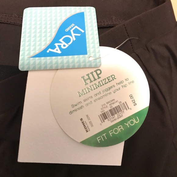 Croft & Borrow Womens’ Brown Lycra Swim Skirt Skort Hip Minimizer size 22 - Picture 3 of 8